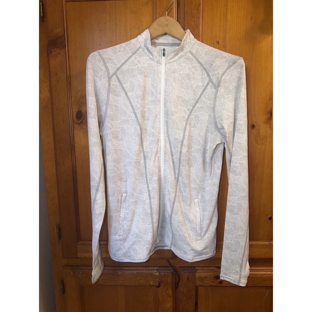 Coolibar Water Jacket UPF 50+ Long Sleeve Full Zip Women's M Swim Gray Rashguard